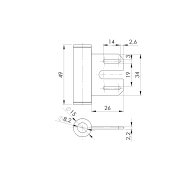 Zawias do drzwi szklanych - stalowy biurowy