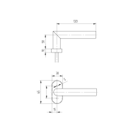 Klamka z etykietą - AISI 304, okno K320
