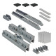 Zestaw akcesoriów do przesuwu drzwi szklanych aluminiowych z prowadnicą dolną i uszczelkami