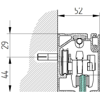 Prowadnica - profil prowadzący, AL-Elox, L3000
