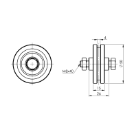 Koło pojazdu - H, Zn, D50mm