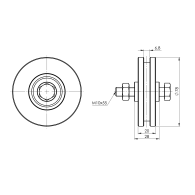 Koło pojazdu - H, Zn, D80mm