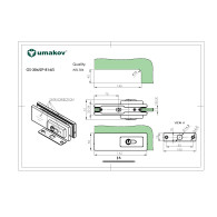 Zamek do drzwi szklanych z wkładką AISI 304