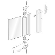 Zawias do drzwi szklanych w szynie +/- 110° L2000mm