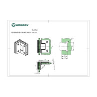 Zawias do drzwi szklanych szkło/szkło +/- 90deg. AIS