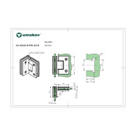 Zawias do drzwi szklanych szkło/szkło +/- 90deg. AIS