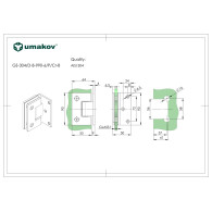 Zawias do drzwi szklanych ściana/szkło +/- 90deg. AI