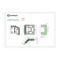 Zawias do drzwi szklanych szkło/szkło 135 st. AISI3