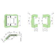 Zawias do drzwi szklanych szkło/szkło 135 st. AISI3