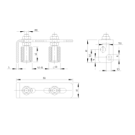 Koło nylonowe ze wspornikiem, Zn