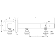Prowadnica górna JP - 2 rolki B310mm, 100x100mm