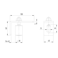 Koło nylonowe ze wspornikiem