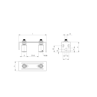 Prowadnica górna 2 rolki, Zn, 145x57mm, D42