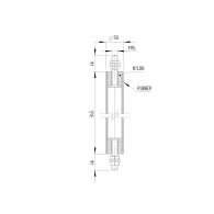 Górna linia cylindryczna - rura D50, H340mm, guma