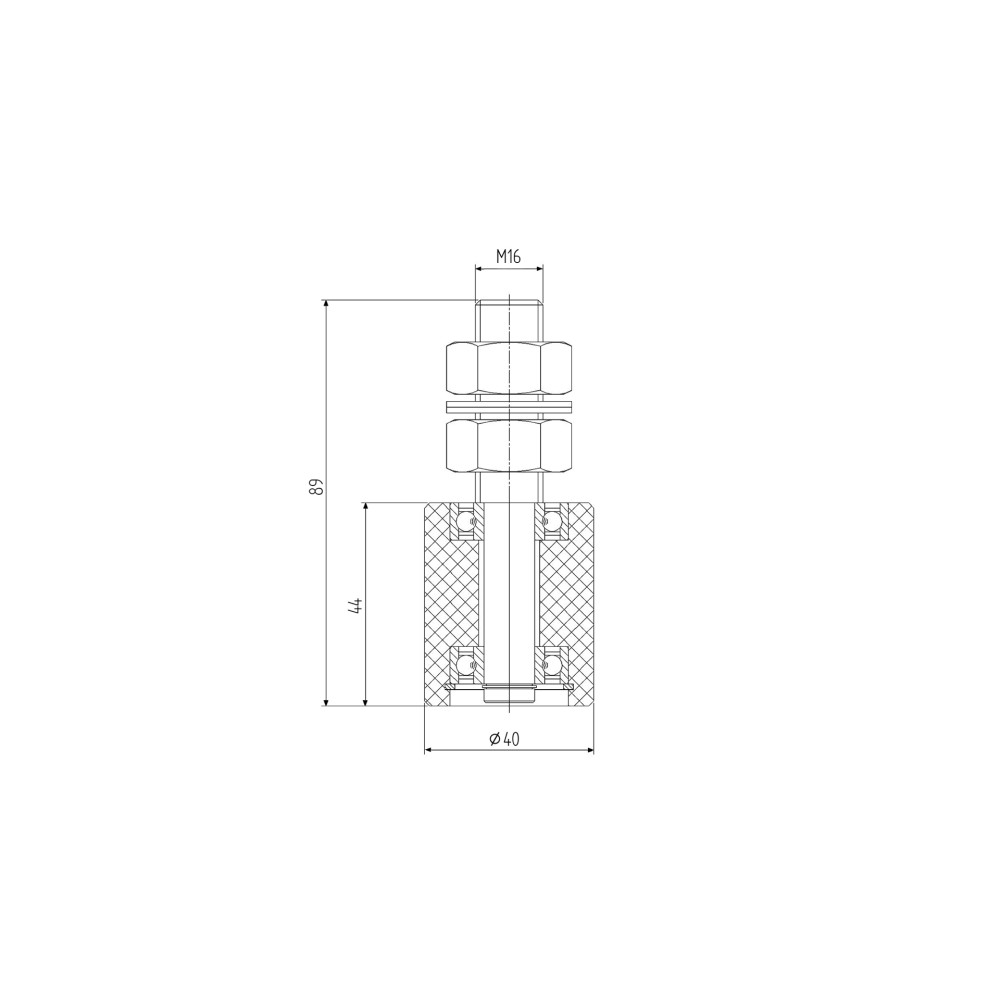 Koło nylonowe z łożyskiem Zn, D40