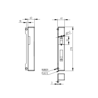 Ogranicznik drzwi do zamka elektromagnetycznego uni, 40x40 Inox