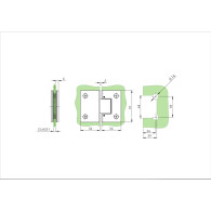 Zawias do drzwi szklanych szkło/szkło +/- 90 stopni flex