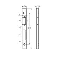 Uniwersalny ogranicznik bramki 30x15, Inox