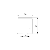 Dolny profil prowadzący Zn, 78x78x4mm, L3m
