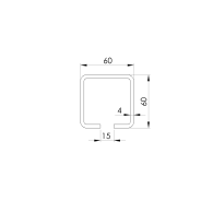 Dolny profil prowadzący Zn, 60x60x4mm, L3m