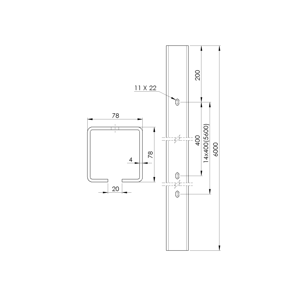 Dolny profil prowadzący, ocynkowany Zn