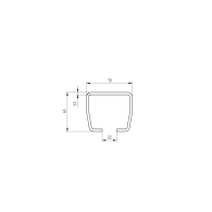 Dolny profil prowadzący Fe, 70x60x3,5mm, L6m