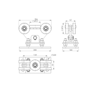 Wózek transportowy Zn+NYLON, profil 90x95mm