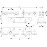 Wózek transportowy - podwójny Zn, profil 80x80mm