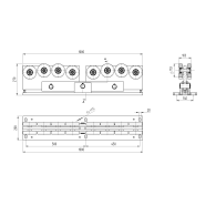 Wózek transportowy - podwójny Zn, profil 136x142mm