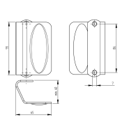 Poręcz do drzwi, 93x65mm, INOX