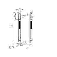 Zatyczka do bramy ze sprężyną, Zn, L315mm
