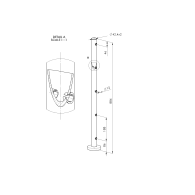 Słupek, Kotwienie górne - proste + A12/12-PVC