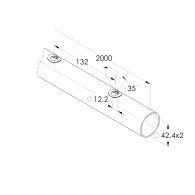 Rura szlifowana AISI304, D42,4x2/15xd12,5/L1980