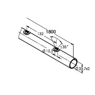 Rura szlifowana AISI304, D33,7x2/13xd12,5/L1800