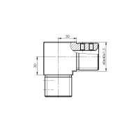 Łączenie poręczy - kolano 90°, 40x40x2mm