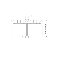 Uchwyt poręczy-sprzęgło AISI 316,60x40mm