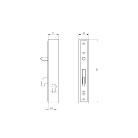 Skrzynka z zamkiem do bramy przesuwnej, JP40x40