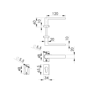 Uchwyt z etykietą - para, AISI 304, K320