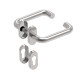Klamka do drzwi ze stali nierdzewnej AISI 304 szlifowana z etykietą, para