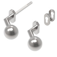 Uchwyt - pełna kula - para AISI 304, K320, prawy