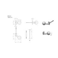 Uchwyt - pełna kula - para AISI 304, K320, prawy