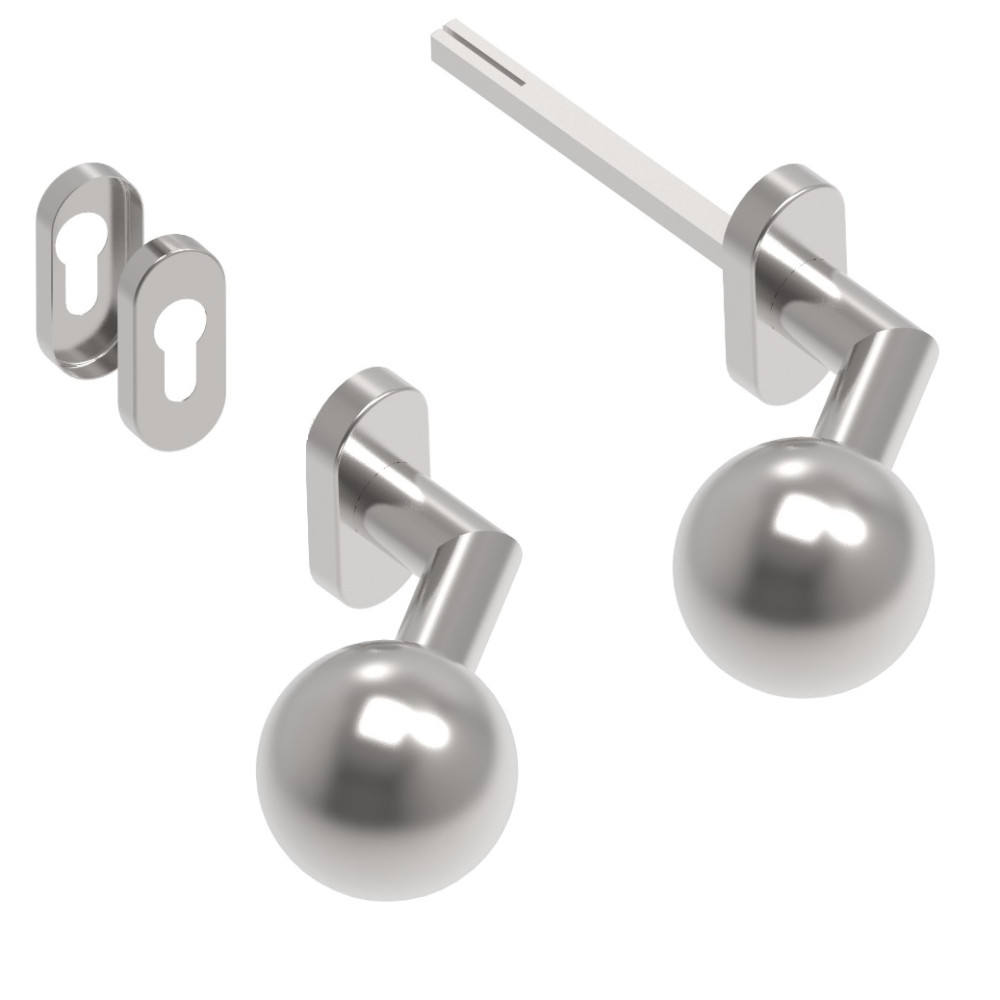 Uchwyt - pełna kula - para AISI 304, K320, lewy