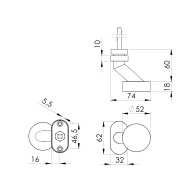 Kula stała - 1 szt. AISI 304, K320,