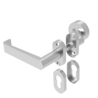 Uchwyt kulowy stały - para, AISI 304, K320, L135mm