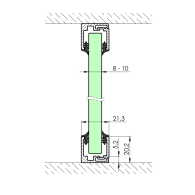 Przeszklenie stałe - profil składany U 20x21mm