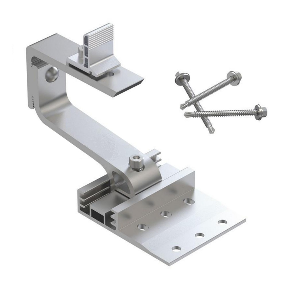 Hak dachowy aluminiowy regulowany - zestaw dachówka ceramiczna/betonowa