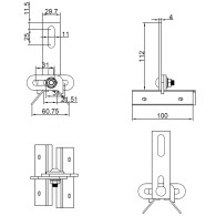 Regulowany wspornik do trapezu. blacha prosta