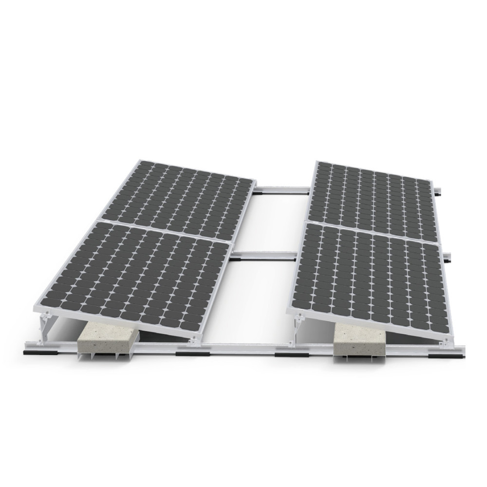 Zestaw na dach płaski 2x2 wschód/zachód - PRO S 15°