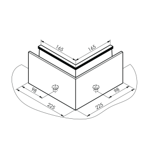 Górny profil U model 0008 ze stali nierdzewnej FIX bez nachylenia