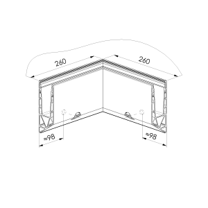 Model 0011-Light boczny profil kotwiący Y do szkła z regulacją kąta FLEX/FIX
